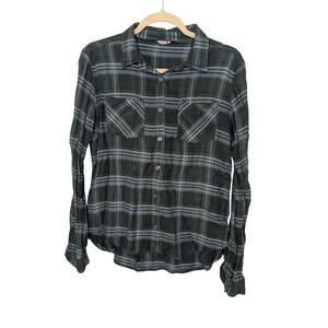 Mountain Khakis Roxborough Long Sleeve Plaid Green Black Shirt Women Size Medium